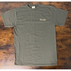 Simple Skate T Shirt "Live Below Your Means - Simple" Logo Tee Large Green Y2K